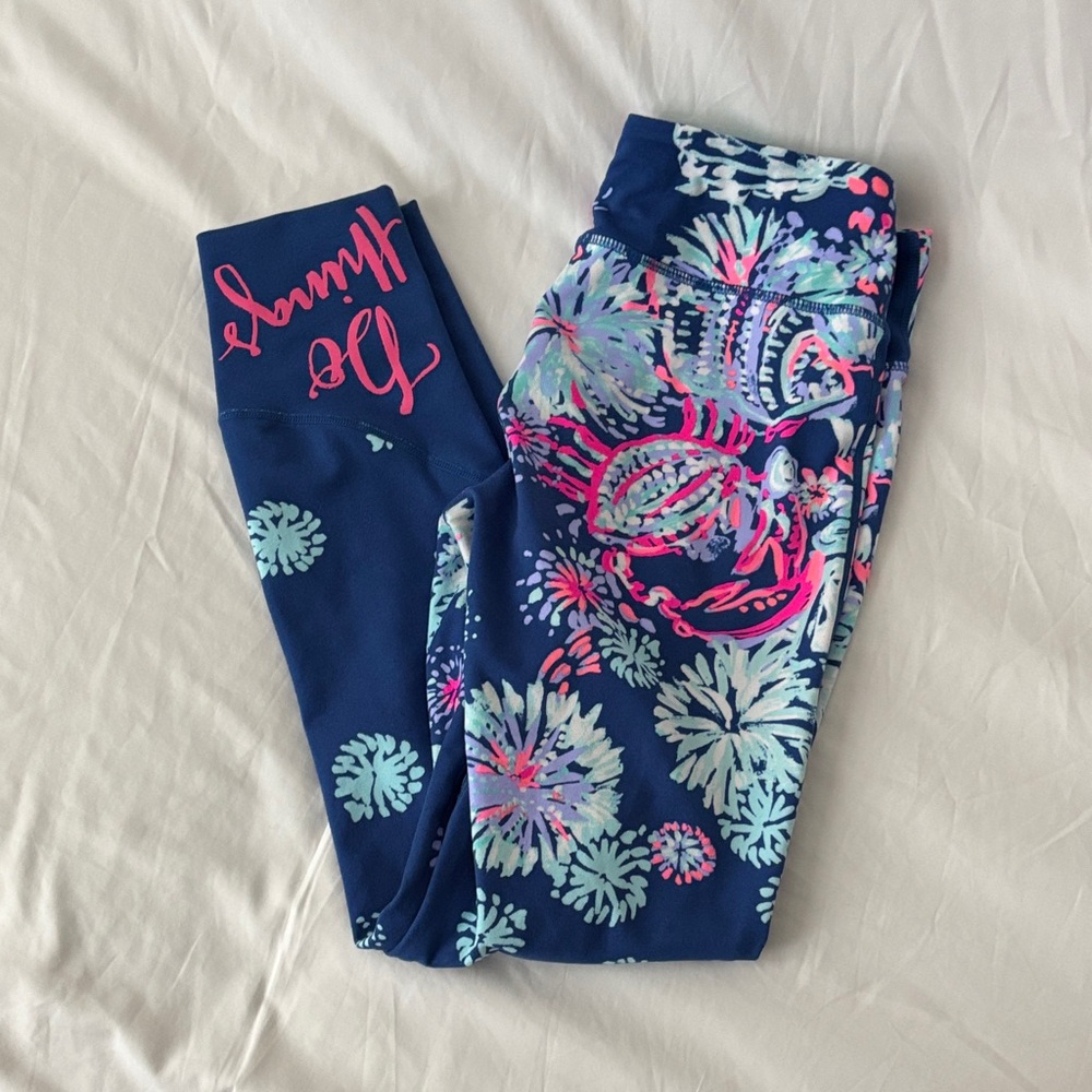 Lilly Pulitzer Women’s Floral Blue and Pink Leggings